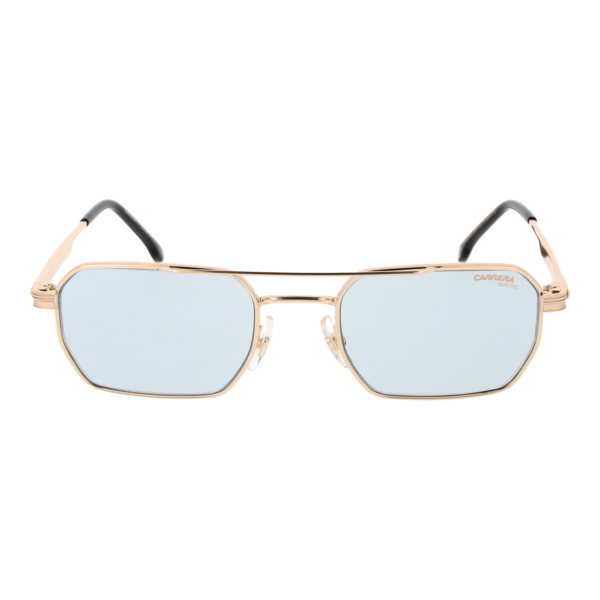 Carrera Sonnenbrille CARRERA 389/S 54J5GSD – Frontansicht mit Metall & Edelstahl Rahmen und Blau Gläsern