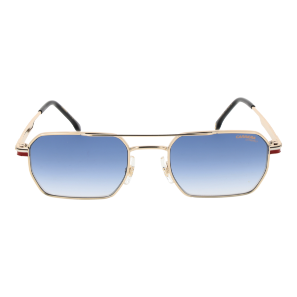 Carrera Sonnenbrille CARRERA 389/S 54Y1108 – Frontansicht mit Metall & Edelstahl Rahmen und Blau Gläsern