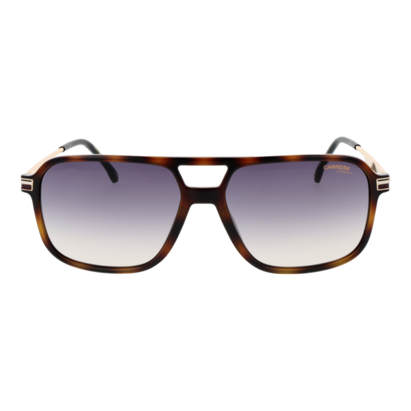 Carrera Sonnenbrille CARRERA 390/S 590869O – Frontansicht mit Polyamid & Edelstahl Rahmen und Grau Gläsern