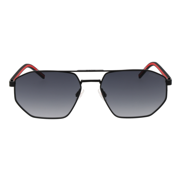 Hugo Sonnenbrille HG 1433/S 590039O – Frontansicht mit Silikon & Metall Rahmen und Grau Gläsern
