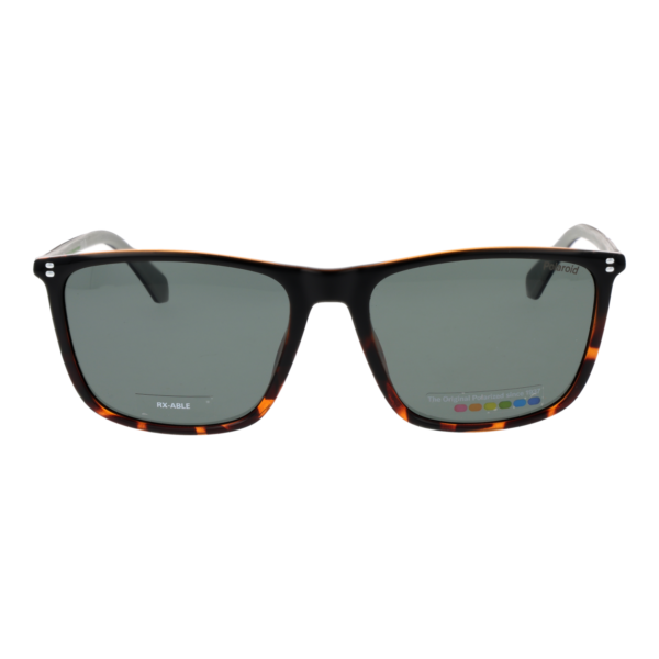 Polaroid Sonnenbrille PLD 4210/S/X 59WR7UC – Frontansicht mit Polyamid & Eco Gummi Rahmen und Grün Gläsern