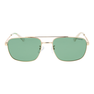 Polaroid Sonnenbrille PLD 4214/G/S/X 59PEFUC – Frontansicht mit Metall & Eco Edelstahl Rahmen und Grün Gläsern