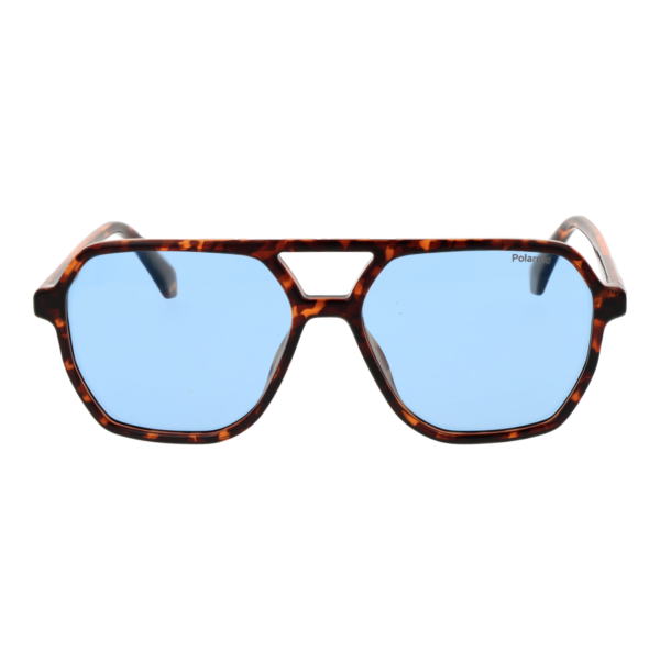Polaroid Sonnenbrille PLD 4218/S 56086C3 – Frontansicht mit Eco Polycarbonat Rahmen und Blau Gläsern