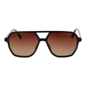 Polaroid Sonnenbrille PLD 4218/S 56807LA – Frontansicht mit Eco Polycarbonat Rahmen und Braun Gläsern