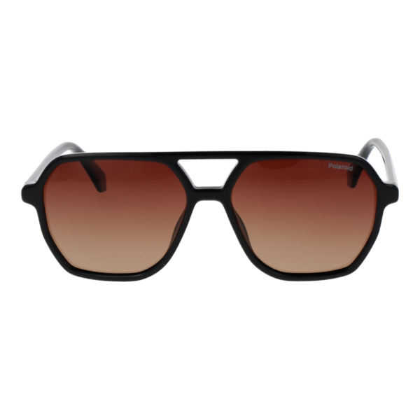 Polaroid Sonnenbrille PLD 4218/S 56807LA – Frontansicht mit Eco Polycarbonat Rahmen und Braun Gläsern