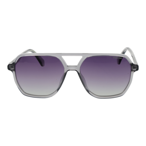 Polaroid Sonnenbrille PLD 4218/S 56YB7WJ – Frontansicht mit Eco Polycarbonat Rahmen und Lila Gläsern
