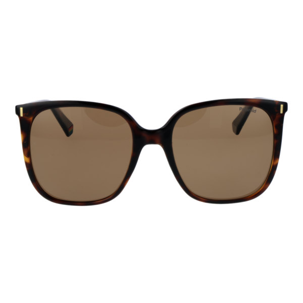 Polaroid Sonnenbrille PLD 6218/S 56086SP – Frontansicht mit Polycarbonat Rahmen und Bronze Gläsern