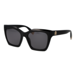 Furla Schmetterling Sonnenbrille SFU621 530700 in Schwarz – 45° Seitenansicht