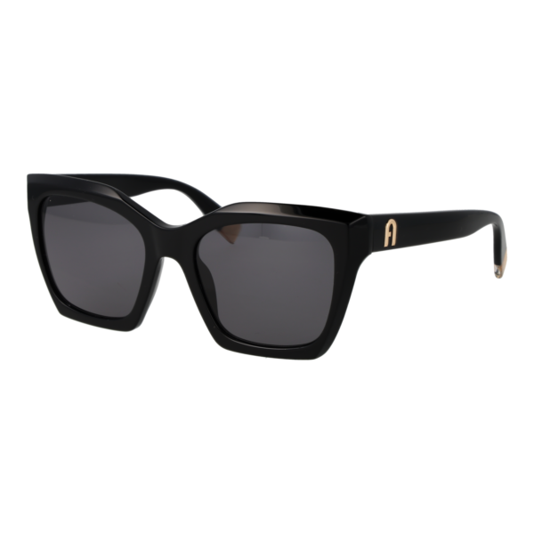 Furla Schmetterling Sonnenbrille SFU621 530700 in Schwarz – 45° Seitenansicht