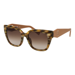 Furla Quadrat Sonnenbrille SFU812 536YHY in Havanna – 45° Seitenansicht