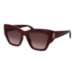 Furla Katzenaugen Sonnenbrille SFU891 5409FH in Burgunder – 45° Seitenansicht