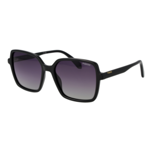 Polaroid Quadrat Sonnenbrille PLD 4217/S 56807WJ in Schwarz – 45° Seitenansicht