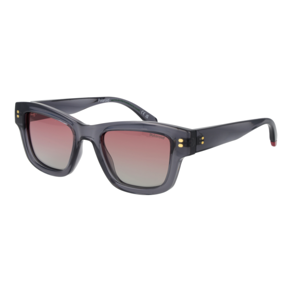 Polaroid Rechteck Sonnenbrille PLD 6256/S/X 49KB7JR in Grau – 45° Seitenansicht
