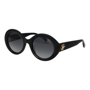 Tommy Hilfiger Rund Sonnenbrille TH 2403/S 528079O in Schwarz – 45° Seitenansicht