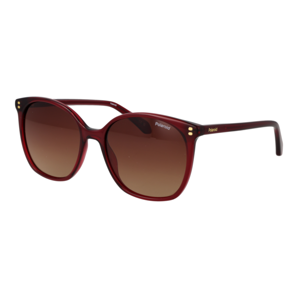 Polaroid Quadrat Sonnenbrille PLD 4215/S/X 55C9ALA in Burgunder – 45° Seitenansicht