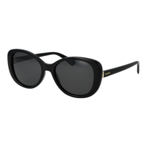 Polaroid Schmetterling Sonnenbrille PLD 4154/S/X 55807M9 in Schwarz – 45° Seitenansicht