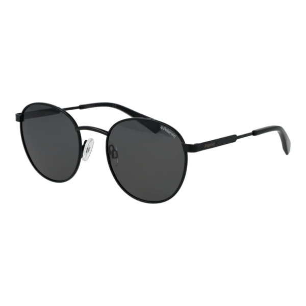 Polaroid Panto Sonnenbrille PLD 2053/S 51807M9 in Schwarz – 45° Seitenansicht