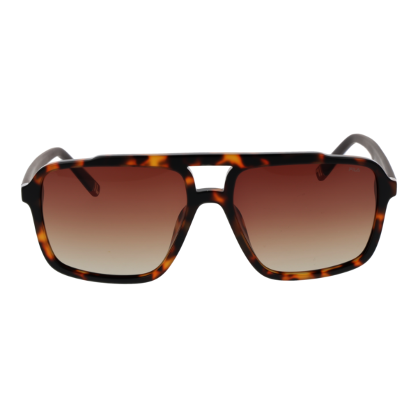 Fila Sonnenbrille SFI460 57C10P – Frontansicht mit Kunststoff Rahmen und Braun Gläsern