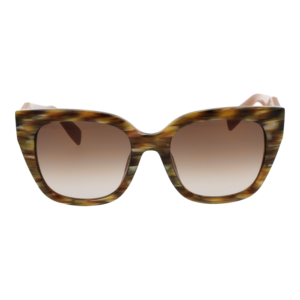 Furla Sonnenbrille SFU812 536YHY – Frontansicht mit Kunststoff Rahmen und Braun Gläsern