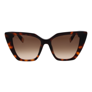 Furla Sonnenbrille SFU879S 540752 – Frontansicht mit Kunststoff Rahmen und Braun Gläsern