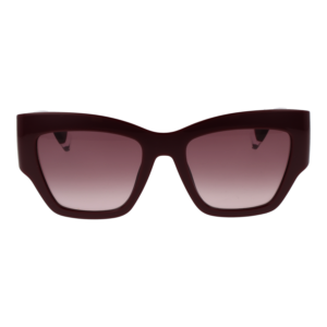Furla Sonnenbrille SFU891 5409FH – Frontansicht mit Kunststoff Rahmen und Burgunder Gläsern