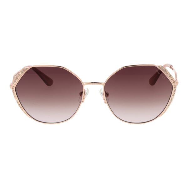 Guess Sonnenbrille GU7842-S 5828Z – Frontansicht mit Metall Rahmen und Rosa Gläsern