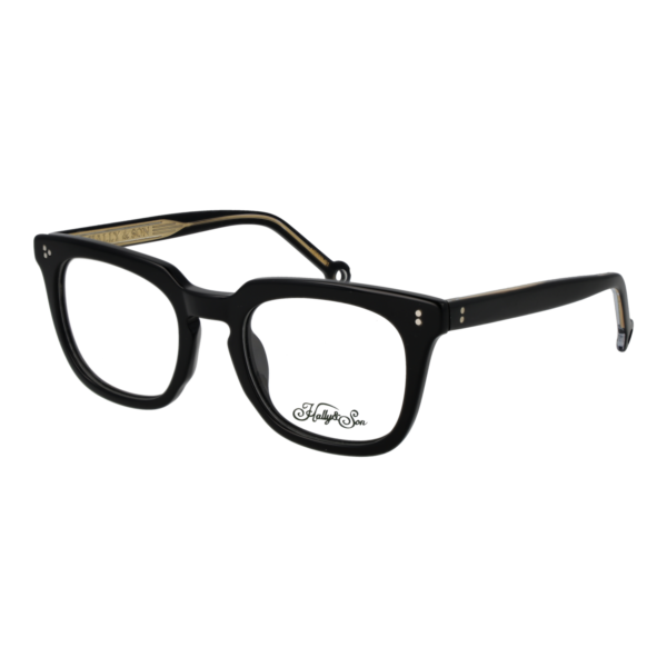 Hally & Son Brille HS833V01 5101 – 45° Seitenansicht Hally & Son )} Brille HS833V01 5101 in Schwarz