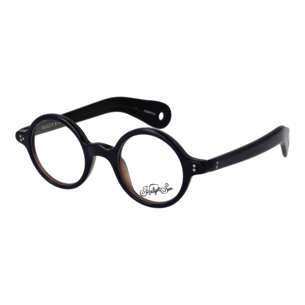 Hally & Son Brille HS909V03 4303 – 45° Seitenansicht Hally & Son )} Brille HS909V03 4303 in Blau