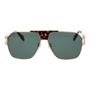 Just Cavalli Sonnenbrille SJC094 610300 – Frontansicht mit Metall Rahmen und Türkis Gläsern