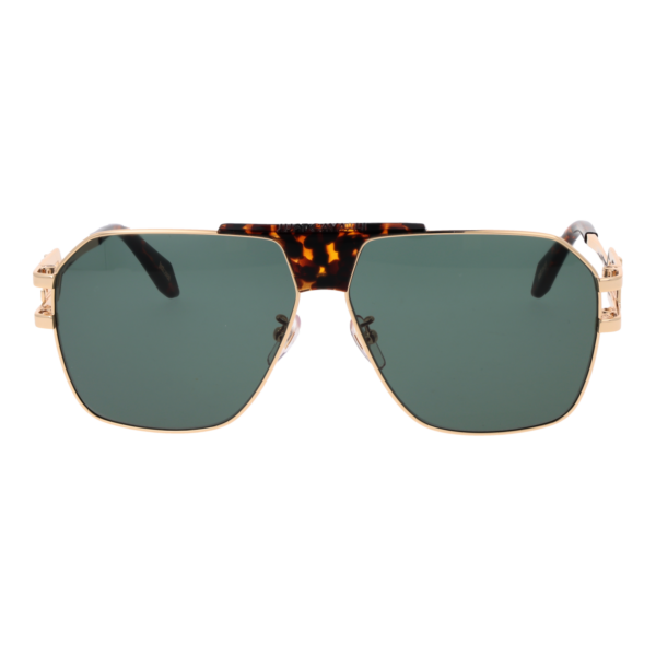 Just Cavalli Sonnenbrille SJC094 610300 – Frontansicht mit Metall Rahmen und Türkis Gläsern