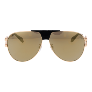 Just Cavalli Sonnenbrille SJC095 62300G – Frontansicht mit Metall Rahmen und Gold Gläsern