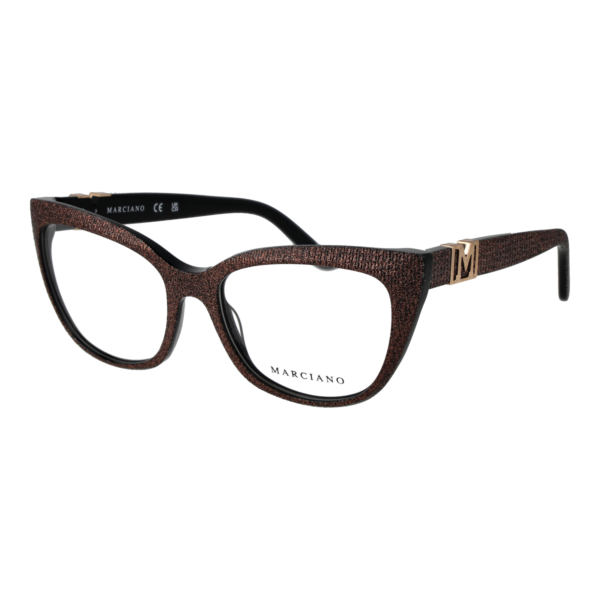 Marciano by Guess Brille GM50008 55005 – 45° Seitenansicht Marciano by Guess )} Brille GM50008 55005 in Braun