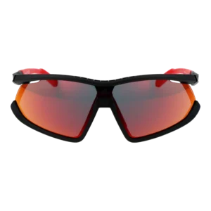 Adidas Sport Sonnenbrille SP0055-F 0002U – Frontansicht mit Kunststoff Rahmen und Rot Gläsern