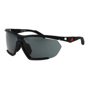 Adidas Sport Monoscheibe Sonnenbrille SP0072 0002A in Schwarz – 45° Seitenansicht