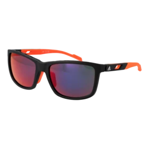 Adidas Sport Rechteck Sonnenbrille SP0047 6002Z in Schwarz – 45° Seitenansicht